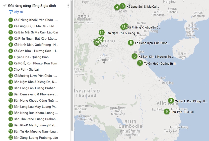 Map of livelihood sovereignty of indigenous ethnic minorities facilitated by SPERI